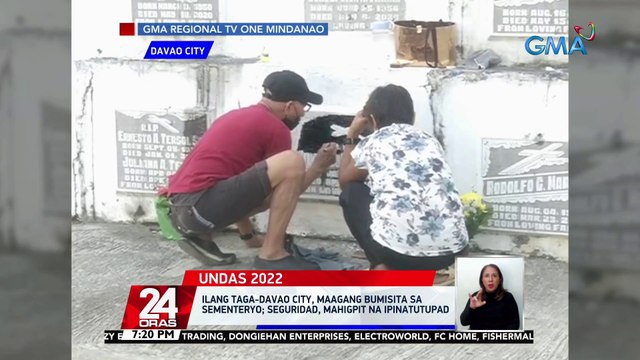 Ilang taga-Davao city, maagang bumisita sa sementeryo; seguridad, mahigpit na ipinatutupad | 24 Oras