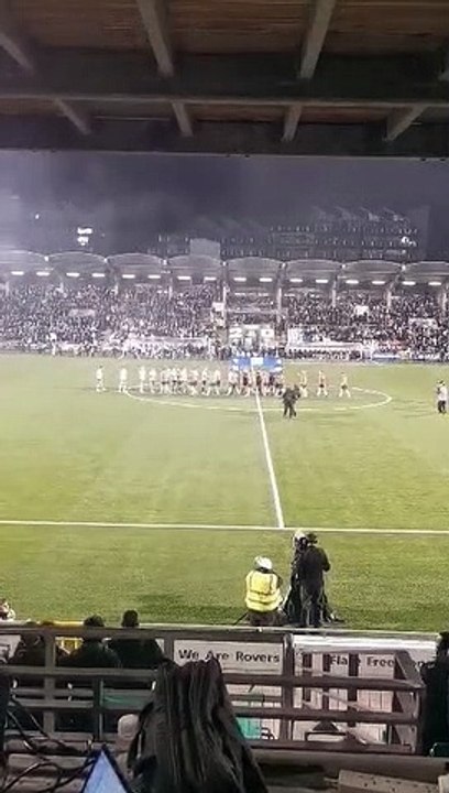 Derry City players after performing guard of honour for Rovers