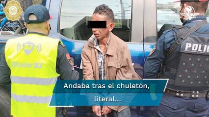 Capturan a un sujeto por robar un corte de carne y un teléfono celular