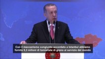Erdogan: Turchia continuerà a spingere per sblocco grano Ucraina