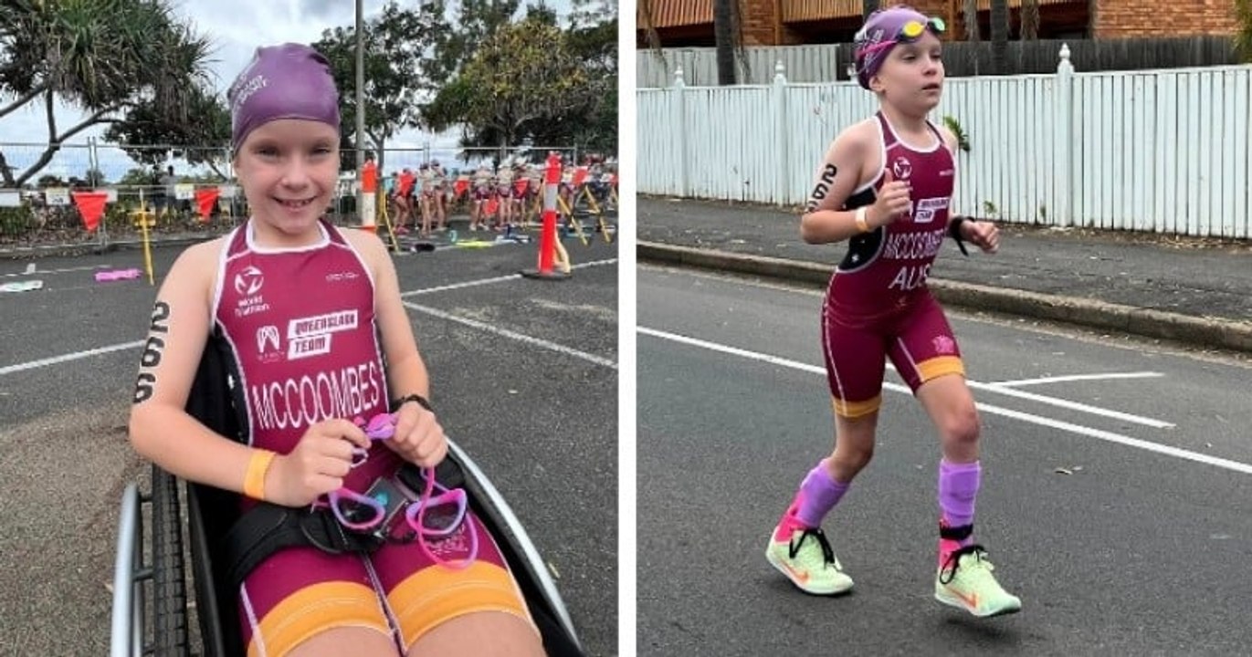 Une petite fille de 10 ans termine un triathlon alors que ses médecins lui avaient dit qu'elle ne marcherait jamais