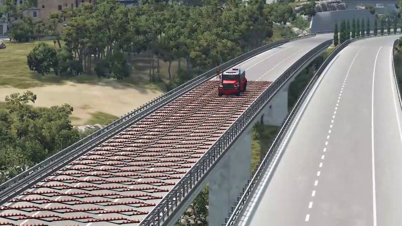 Cars vs 100 Spike Strips – BeamNG.Drive