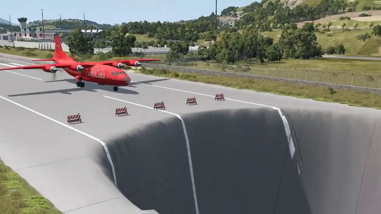 Planes vs Giant Pit – BeamNG.Drive