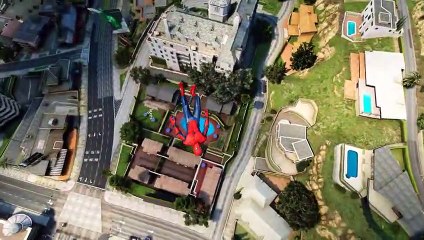 #GTA 5 WATER SLIDES - Spiderman vs T-Rex Ep.87 -