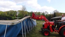 Above Ground Pool Removal with a Kubota B2261 Compact Tractor