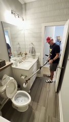 Weed Whipper Washing the Toilet