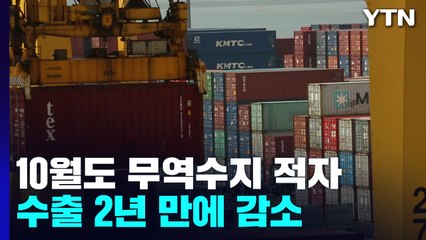 10월도 무역수지 적자...수출 2년 만에 감소 / YTN