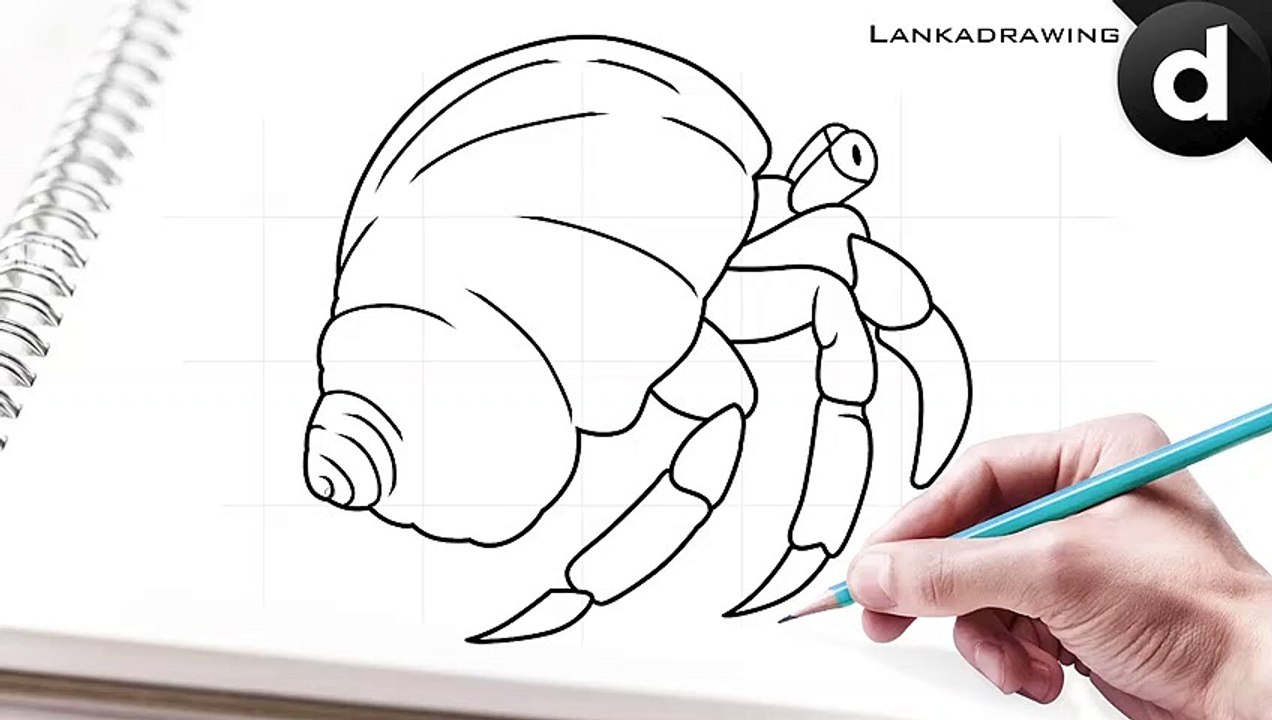 how to draw a simple hermit crab or pongpongan