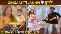 Janhvi Kapoor's Crazy Dance On Zingaat, Serves Popcorn To Fans Mili Promotion