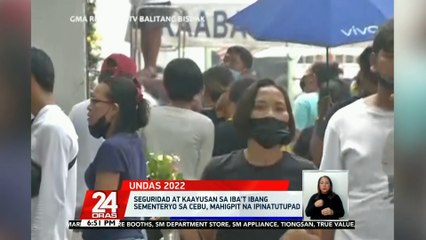 Seguridad at kaayusan sa iba't ibang sementeryo sa Cebu, mahigpit na ipinatutupad | 24 Oras