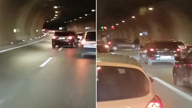 Üsküdar'daki asker konvoyunda tüneli kapatıp drift yaptılar