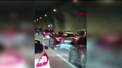 Asker konvoyunda tüneli kapatıp drift yaptılar