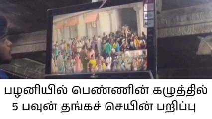 பழனியில் பெண்ணின் கழுத்தில் 5 பவுன் தங்க தாலி செயின் பறிப்பு