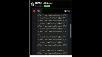 HTML5 simple calculator(html,css,javascript)