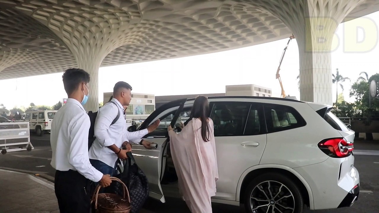 Tara Sutarai Spotted At Airport Departure