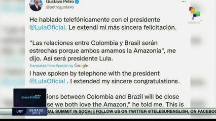 President Gustavo Petro also congratulated Lula da Silva