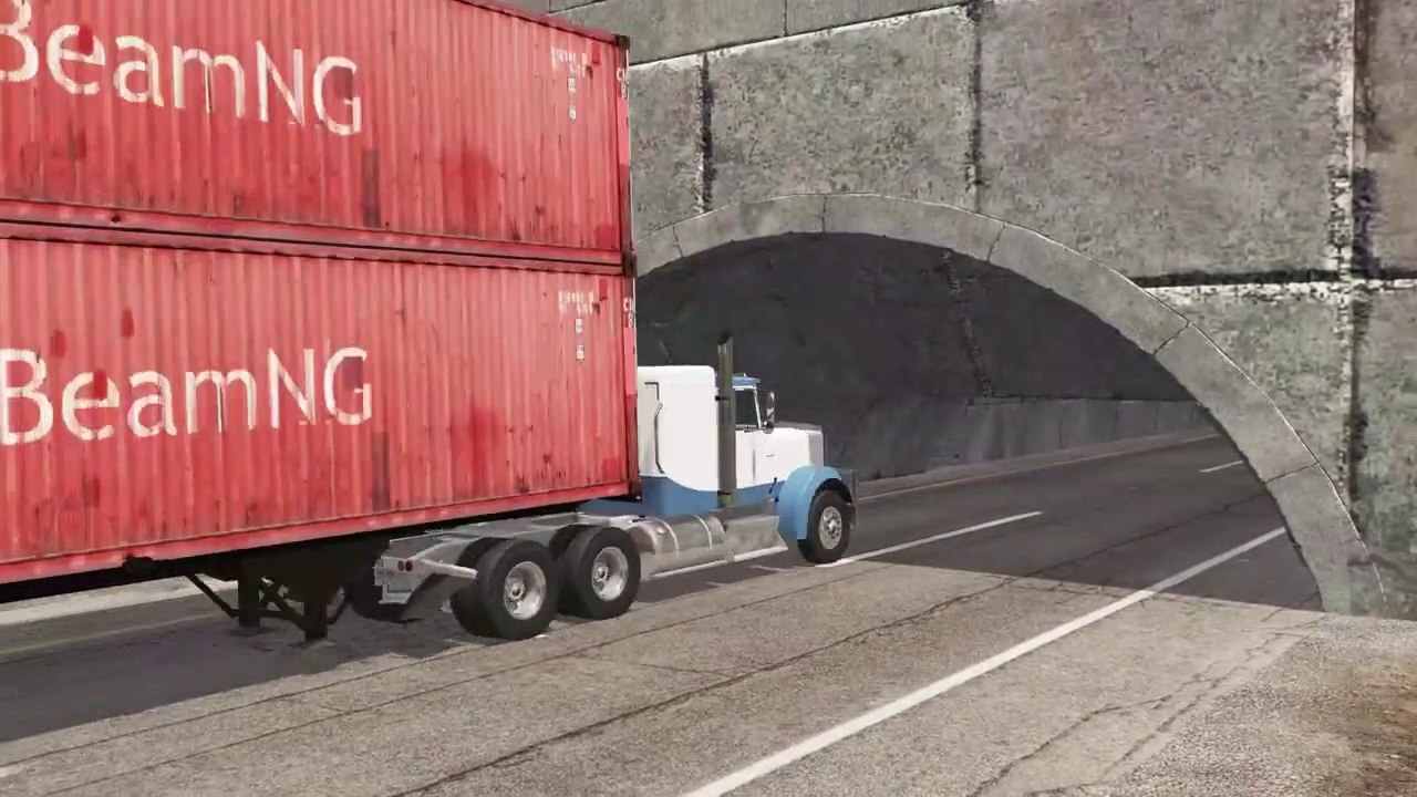 Trucks vs Low Tunnel – BeamNG.Drive
