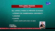 Class suspension, inanunsyo ng ilang lokal na pamahalaan dahil sa epekto ng Bagyong Paeng | SONA