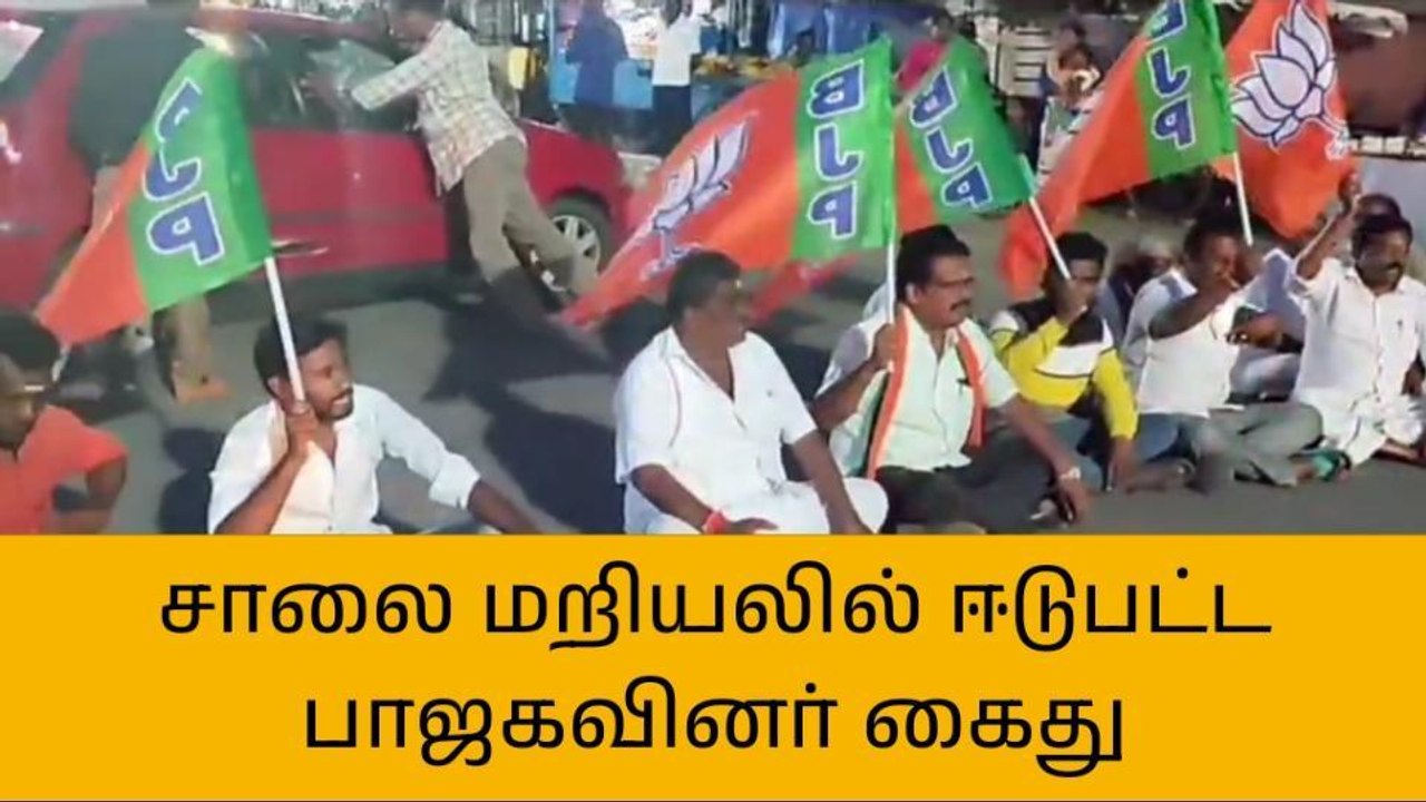 விராலிமலை: அண்ணாமலை கைதை கண்டித்து பாஜகவினர் சாலை மறியல்