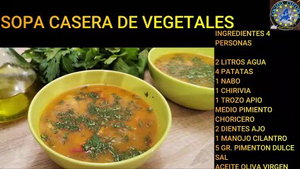 SOPA CASERA DE VEGETALES