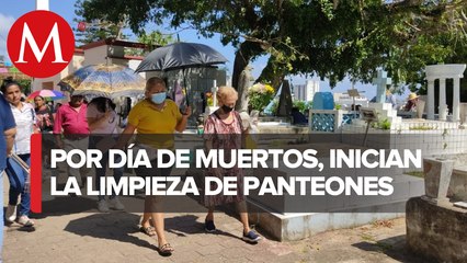 Por día de muertos, veracruzanos visitan panteones desde las primeras horas del día