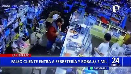 La Libertad: Delincuente asalta ferretería y se lleva más de 2 mil soles