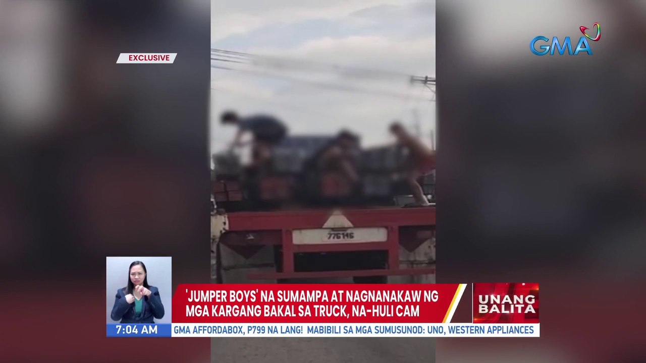 'Jumper Boys' na sumampa at nagnanakaw ng mga kargang bakal sa truck, na-huli cam | UB