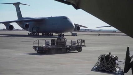 C-5M Super Galaxy Aircraft Cargo Loading Training, The Largest Plane In The U.S. Air Force