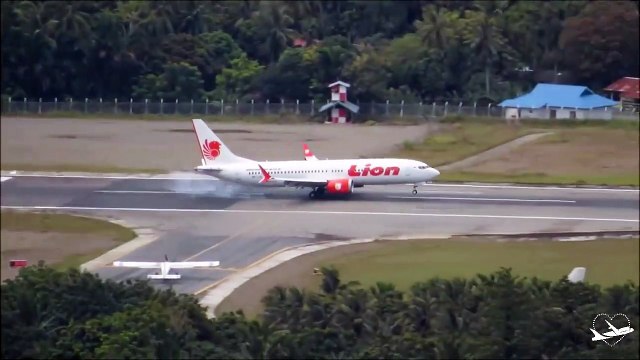 The process of landing the Boeing 737 Max 8 at the airport