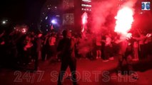 Wild Scenes Outside the Stade Velodrome as Flares and Fireworks are Set Off with Tension Ramping up