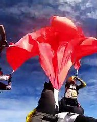 Sheikh Hamdan unfurls flag while skydiving