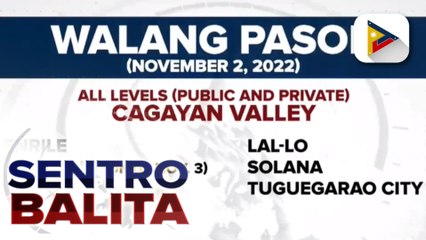 Klase sa ilang mga probinsya, suspendido dahil sa epekto ng Bagyong #PaengPH