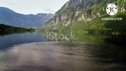 small lake and mountain view