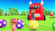 BABY ANIMALS Cartoon Monkey Elephant Bear Pig Cow Fun Play SOCCER BALL Jump Funny Animals for Kids