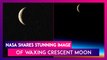 NASA Shares Stunning Picture Of Waxing Crescent Moon And Our Colourful Atmosphere