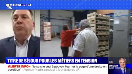 Pour Laurent Munerot, président de la CNAMS, la régularisation des travailleurs sans-papiers "ne sera pas la réponse globale aux difficultés de recrutement des métiers en tension"