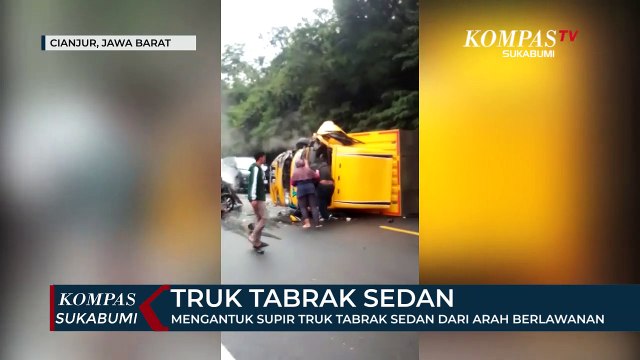 Mengantuk Supir Truk Tabrak Sedan Dari Arah Berlawanan