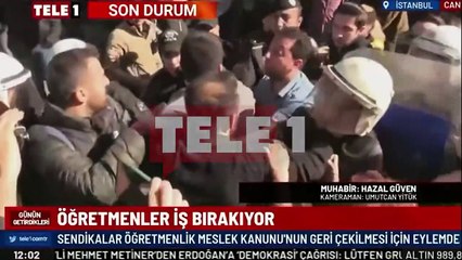 İş bırakan öğretmenlere polisten sert müdahale