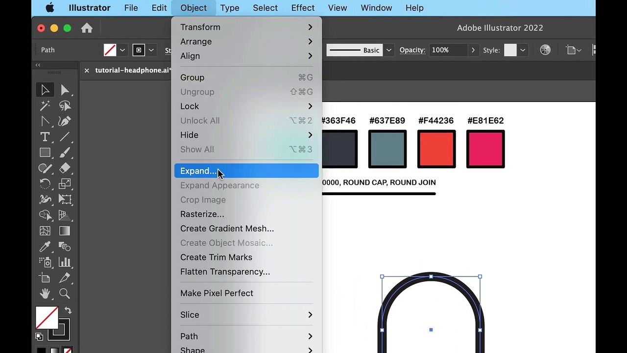 DRAW HEADPHONE WITH ADOBE ILLUSTRATOR