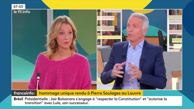 Le peintre français Pierre Soulages recevra cet après-midi un hommage national présidé par Emmanuel Macron dans la cour carrée du Louvre, une semaine après son décès à l'âge de 102 ans - VIDEO