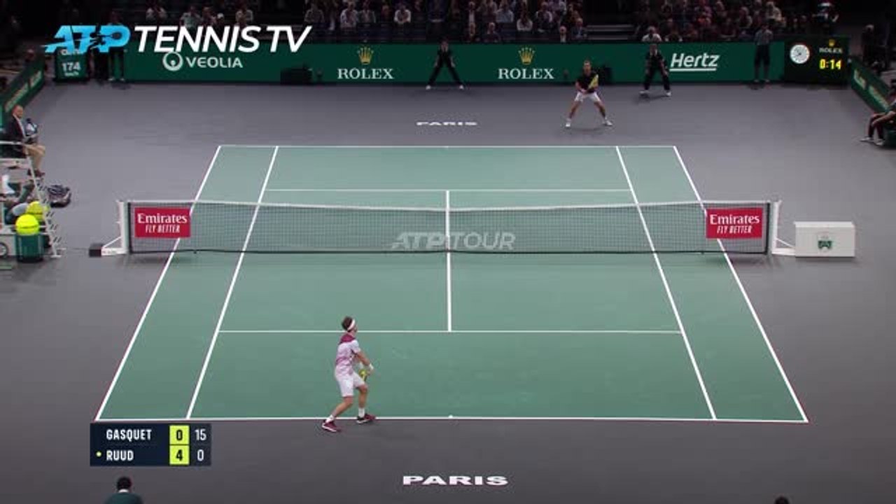 Highlights: Ruud schlägt Gasquet in Paris