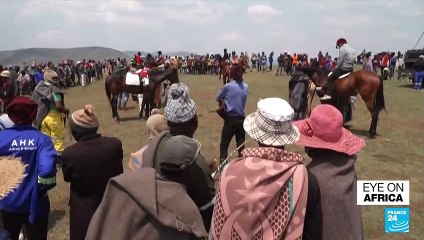 Villagers enjoy famous end of year horse race in Lesotho