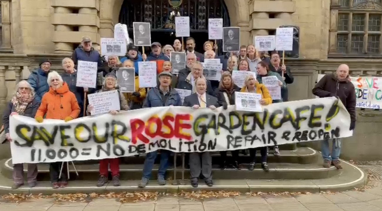 Campaigners lobbied Sheffield City Council and presented a petition to save the Rose Garden Cafe at Graves Park