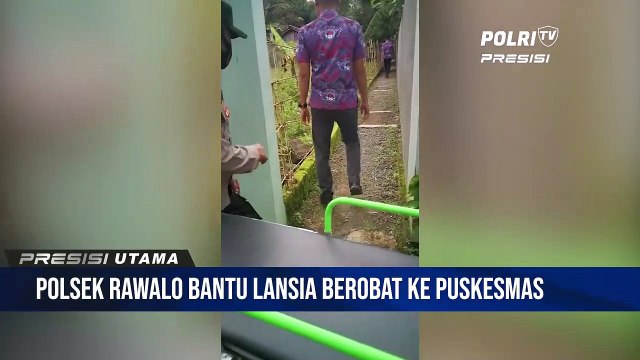 Antar Warga Kurang Mampu Untuk Berobat, Bhabinkamtibmas Polsek Rawalo, Polresta Banyumas Gendong Nenek Rasiyem