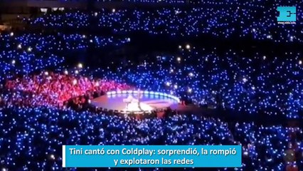 Tini cantó con Coldplay: sorprendió, la rompió y explotaron las redes