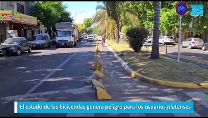 El estado de las bicisendas genera peligro para los usuarios platenses