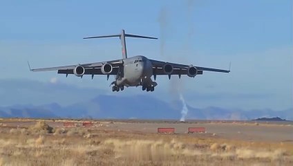 C-17 Globemaster III Cargo Aircraft Take Off and Landing U.S. Air Force