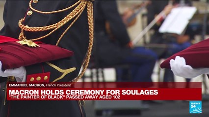 REPLAY : Macron holds ceremony for Soulages: 'The painter of black' passed away aged 102