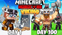 I Survived 100 DAYS as a VIKING in HARDCORE Minecraft !