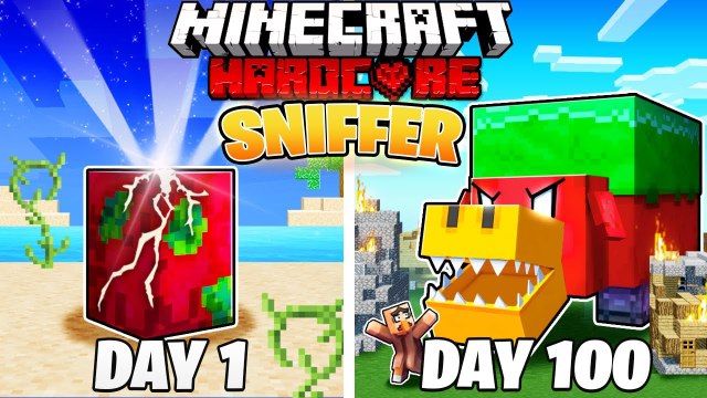 I Survived 100 DAYS as a SNIFFER in HARDCORE Minecraft !